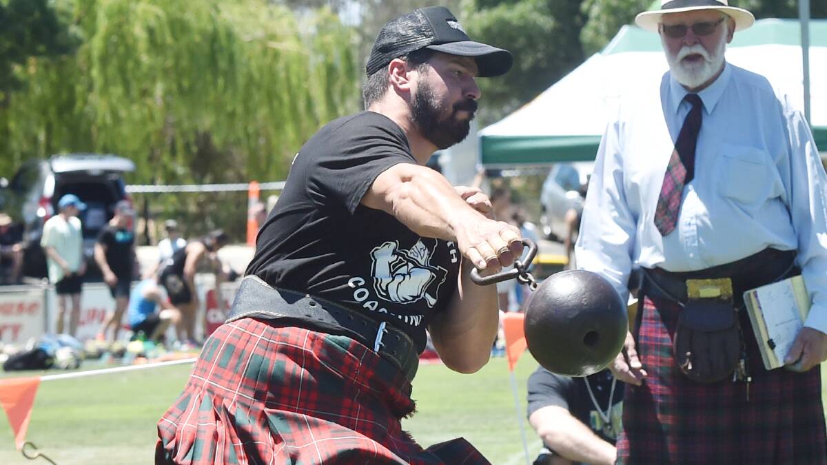 Joshua Plante travelled from Melbourne to compete at the 158th Maryborough Highland Gathering. Picture: DARREN HOWE