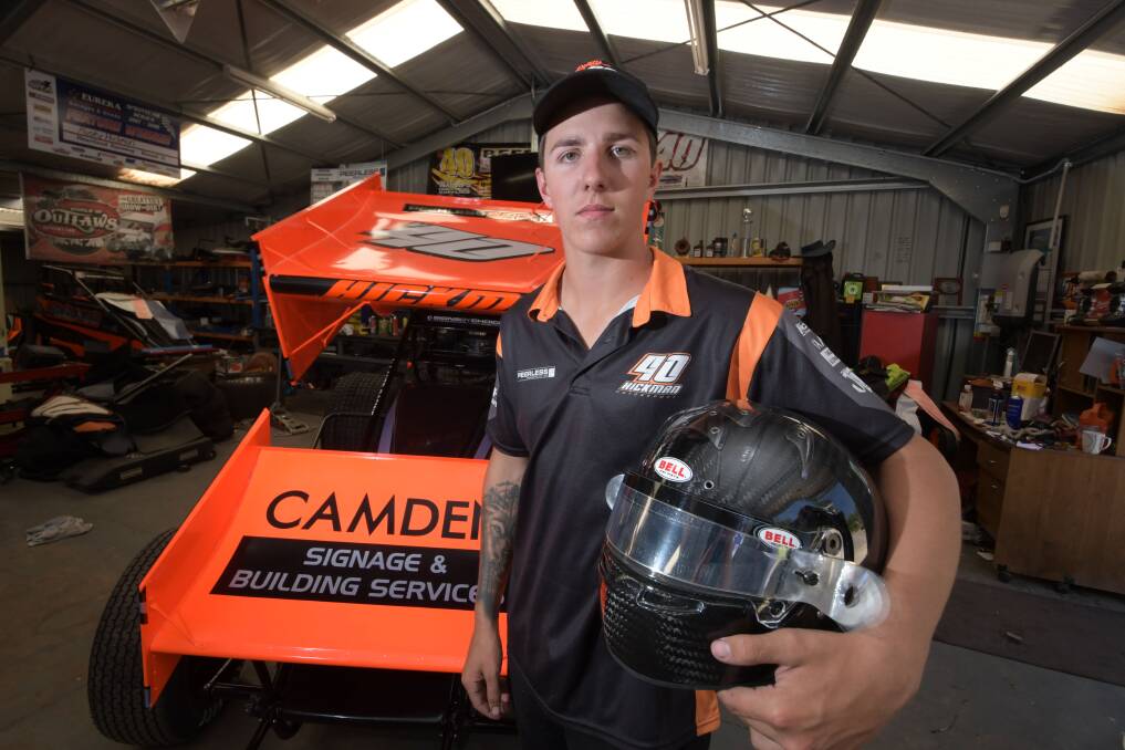 READY TO ROLL: Rusty Hickman is all set to make his debut in the World Series Sprintcars season opener tonight at Murray Bridge Speedway. Picture: NONI HYETT
