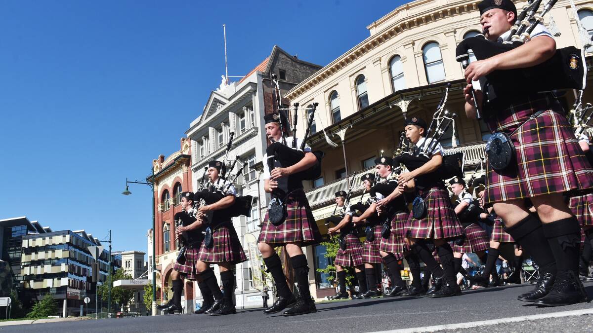  BAG PIPES: Scots Day Out 2017 parade on View Street. Picture: DARREN HOWE