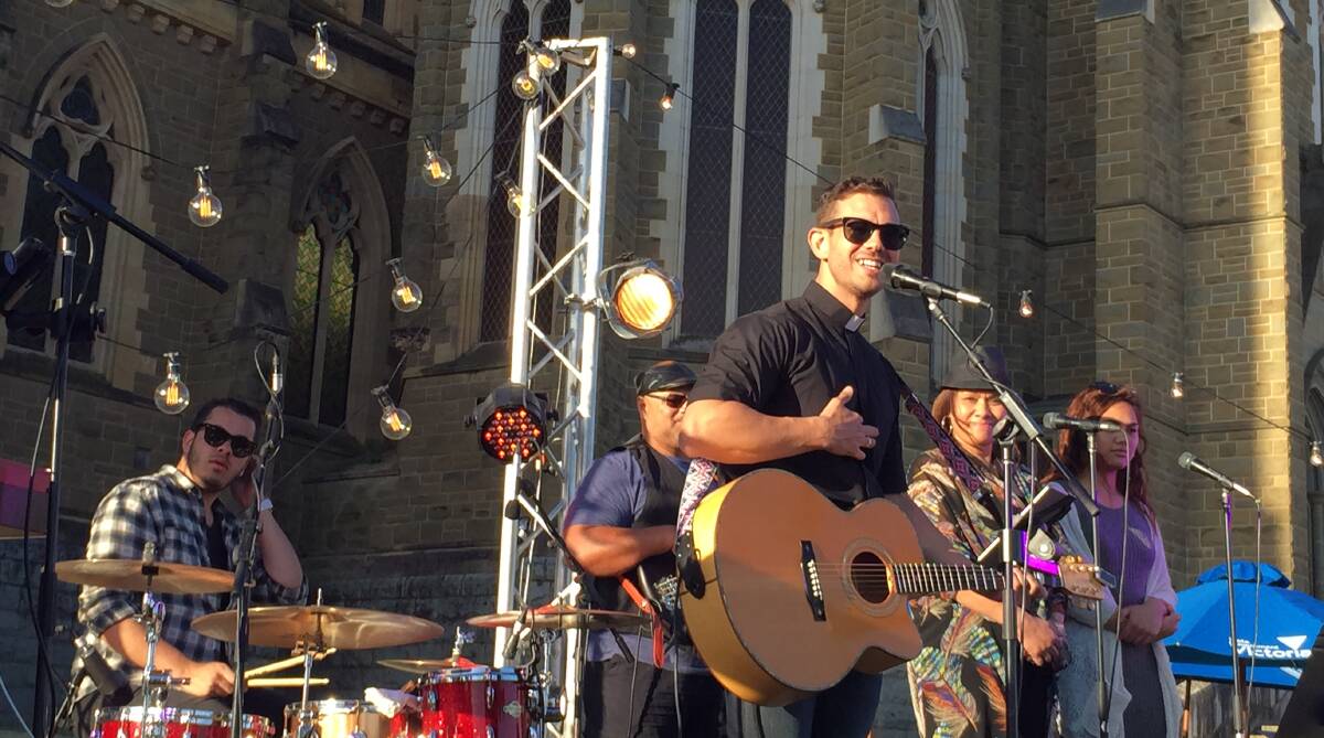SINGER: Father Rob Galea will perform at Aspire's multicultural Christmas market on Sunday, December 11. He performed at Concert on High last year. 