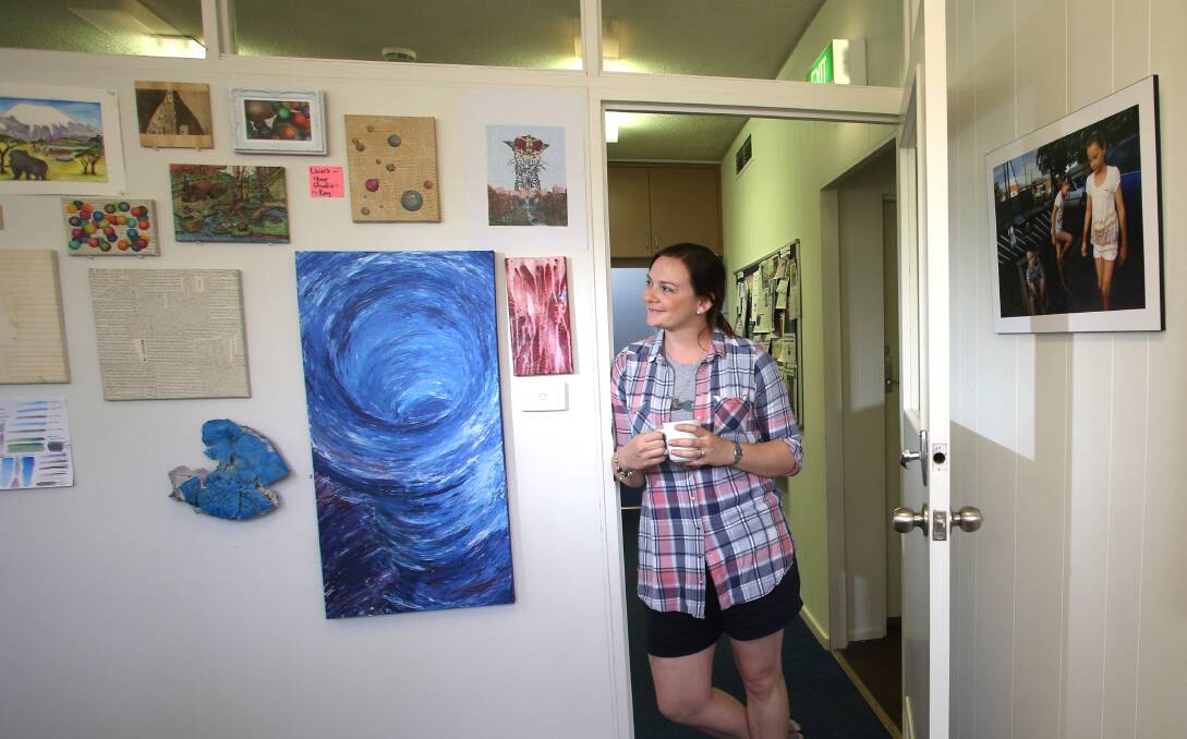 CREATIVE SPACE: Studio artist Laura van der Spek with some of the artwork she has produced. Picture: GLENN DANIELS