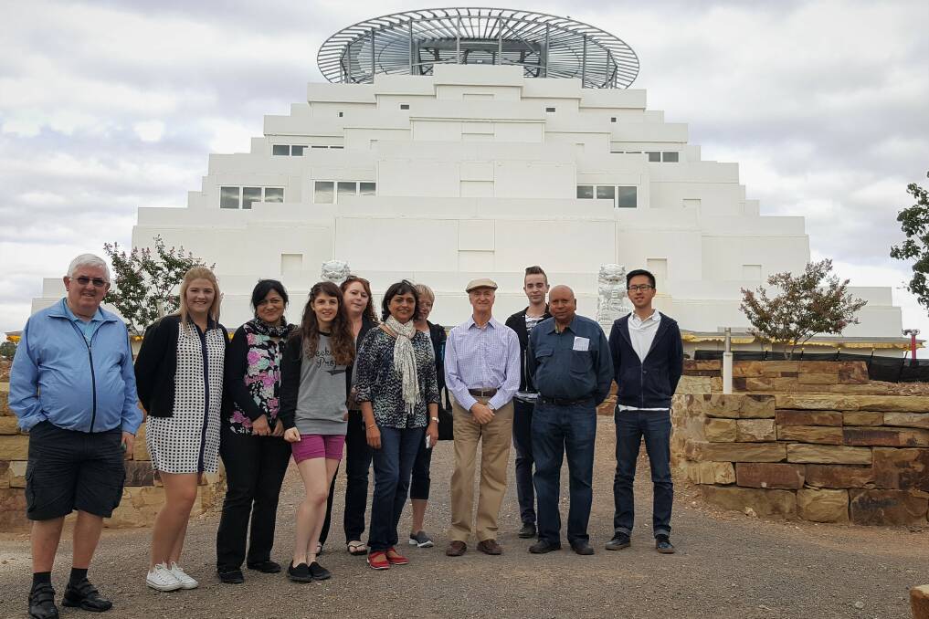 New Zealand ravel agents at the Great Stupa.