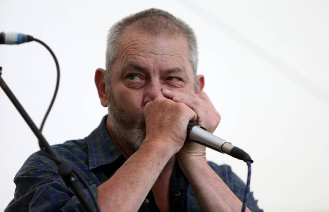 Blues musician Chris Wilson played at the Echuca Moama Winter Blues Festival this year.