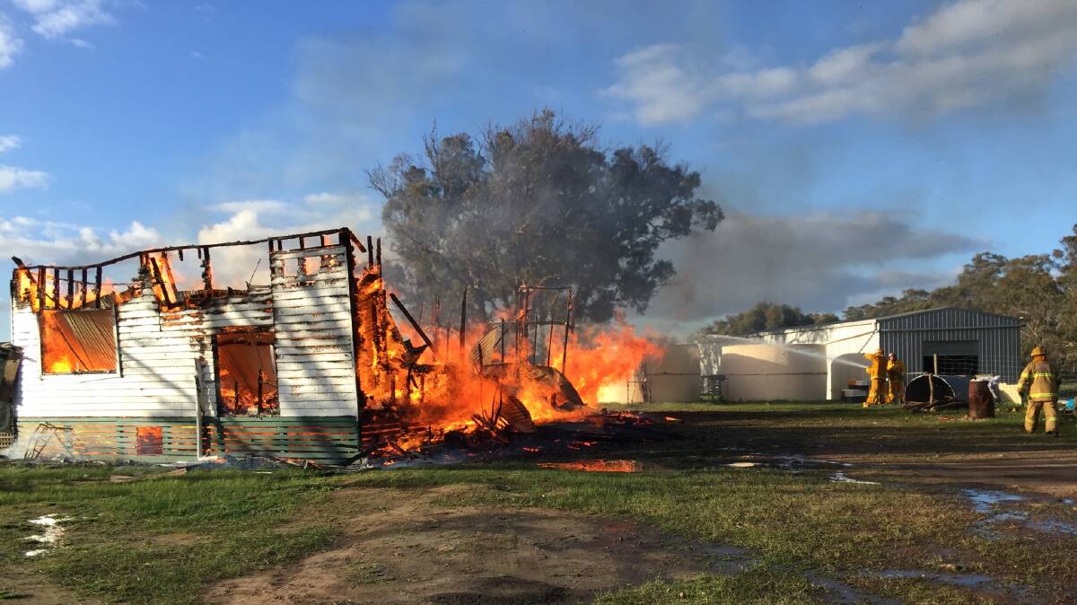 Crews fight a house fire in Heathcote. Picture: CONTRIBUTED