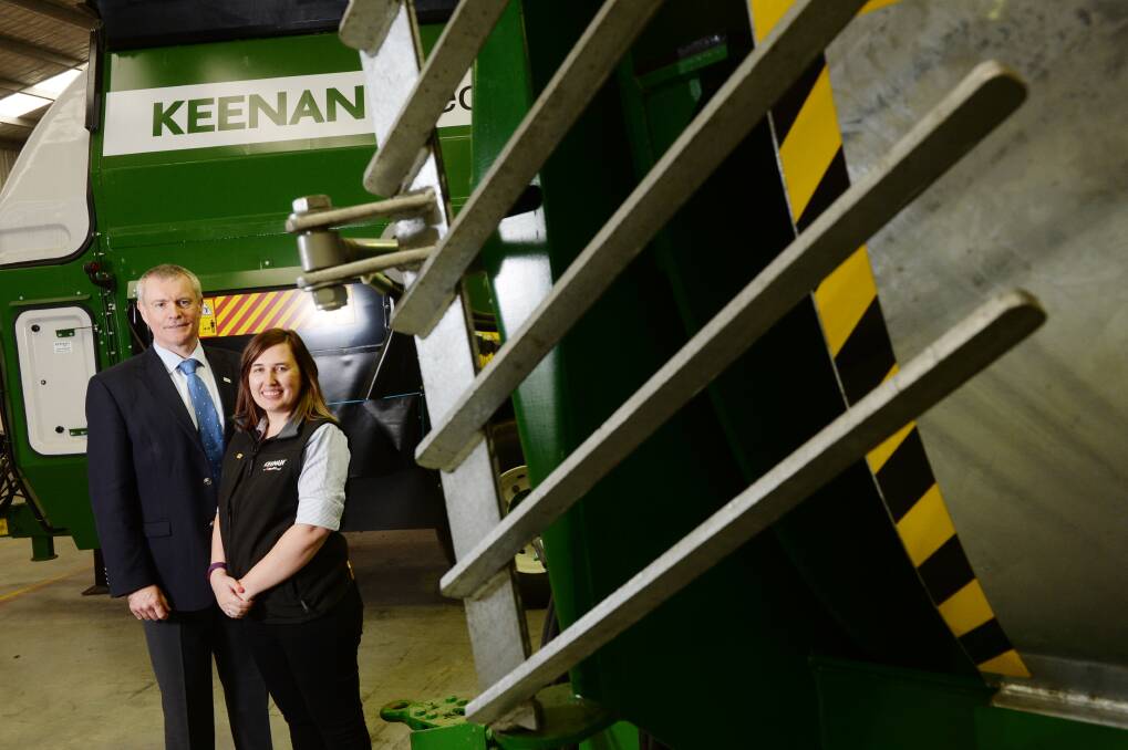 AGRICULTURE: All Tech has expanded its business in Bendigo. Matthew Smith from All Tech and Nelle Buchan from Keenan. Picture: DARREN HOWE