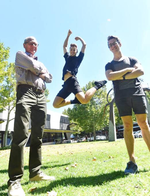 NEW SEASONS: Bendigo Theatre Company president John Murray, Jordan French and BTC vice president Abe Watson are eager for the new productions. Picture: DARREN HOWE