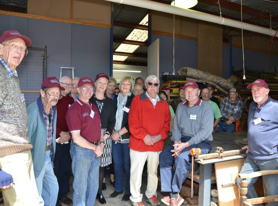 READY TO BUILD: Maree Edwards announced $60,000 in funding for the Castlemaine Men's Shed group to build a new shed. Picture: CONTRIBUTED