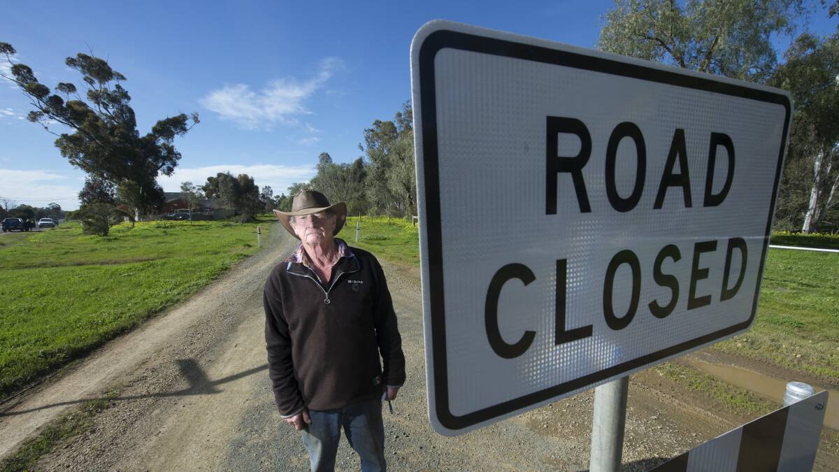 ANNOYED: Elmore resident Bruce McKenzie is unhappy with the partial closure of his street. Picture: DARREN HOWE