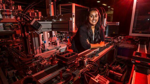 RMIT student Tenisha Fernando says engineering is a "full on" course but one she greatly enjoys. Photo: Jason South
