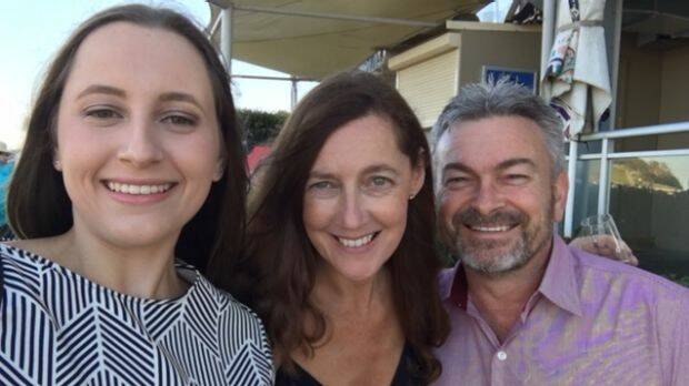 Karen Ristevski, with her husband Borce and daughter Sarah. Picture: SUPPLIED