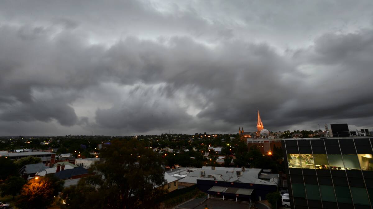 A storm rolling across Bendigo. Picture: JIM ALDERSEY