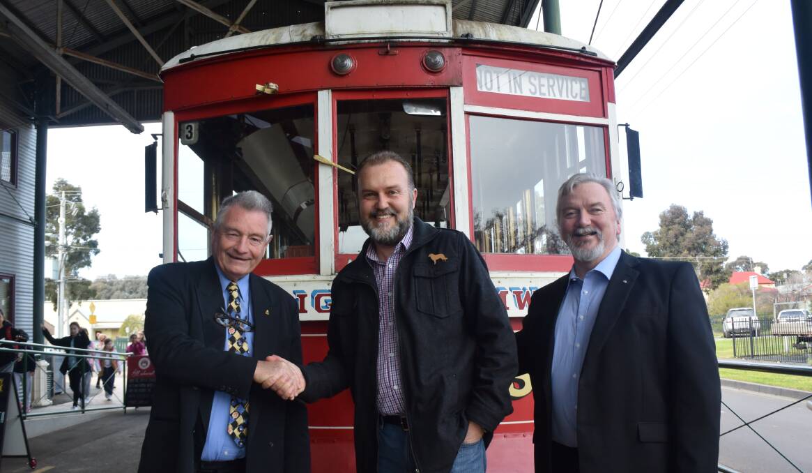 FRESH: Bendigo Heritage Attractions chairman David Wright, incoming chief executive officer Peter Abbott and acting CEO Wayne Gregson. Picture: NATALIE CROXON