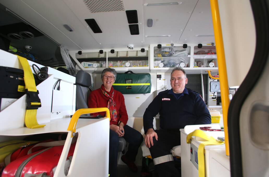 Maryborough Ambulance Auxiliary president Dianne Mullins and paramedic Mark Passalick. Picture: GLENN DANIELS