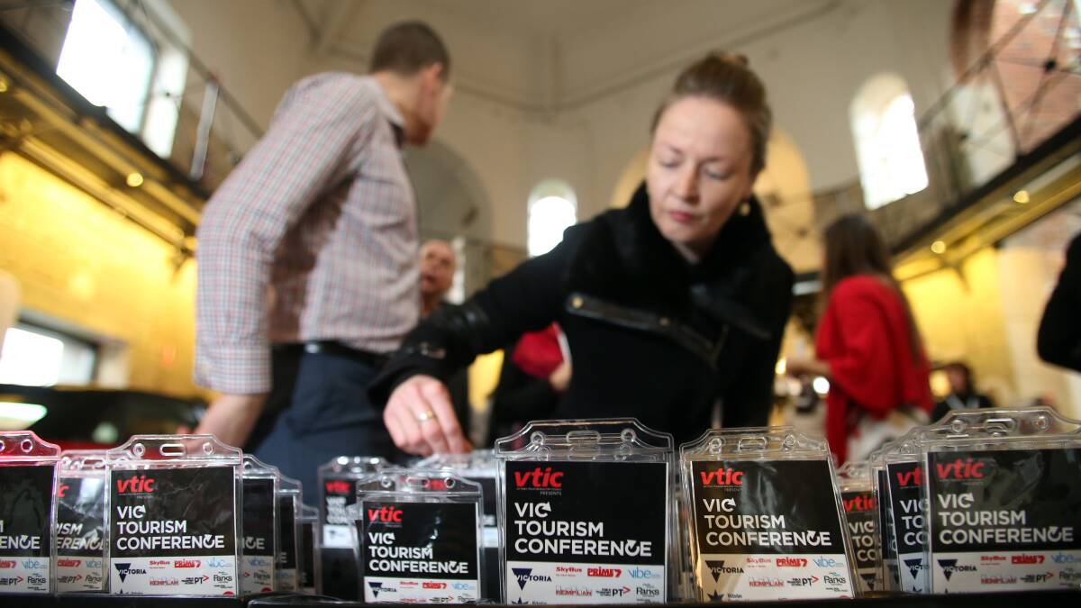 EDUCATION: Attendees sign in for the Victorian Tourism Conference in Bendigo. Picture: GLENN DANIELS