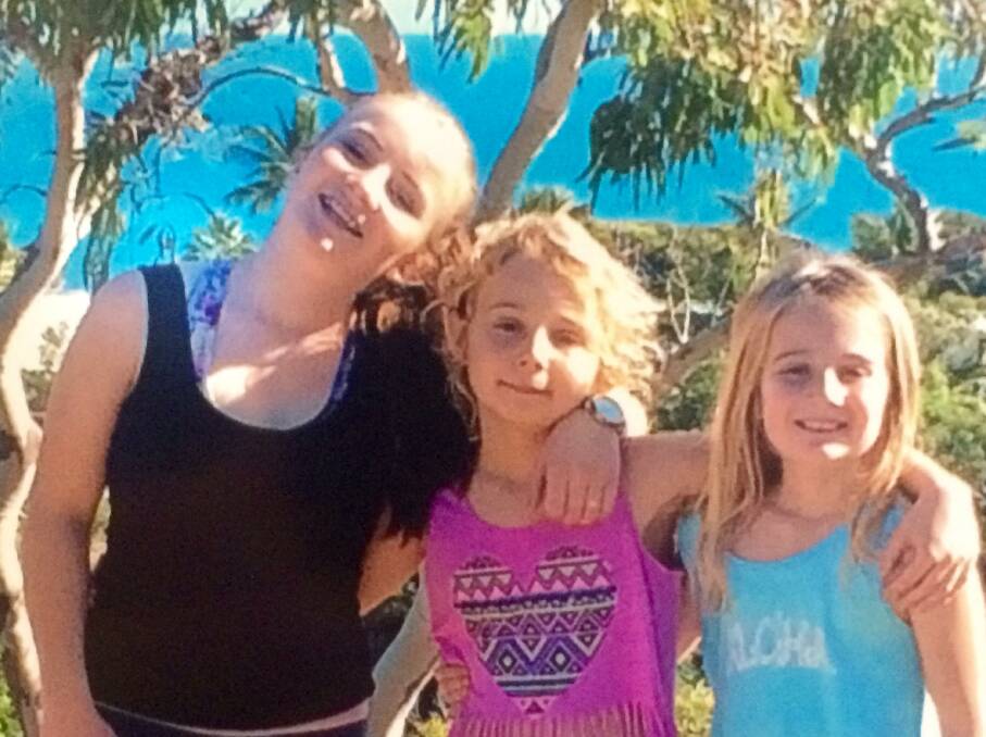 MISSED: Heathcote teenager Georgia Edsall-French, left, with her little sisters Matilda and Lily, the day before the crash in which she lost her life. The man responsible for the collision has been jailed.