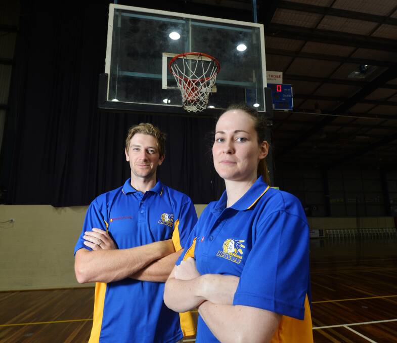 WAIT OVER: Bendigo Braves' Chris Hogan and Bendigo Lady Braves' Keely Froling are ready and raring to go for the start of the SEABL season. Picture: DARREN HOWE