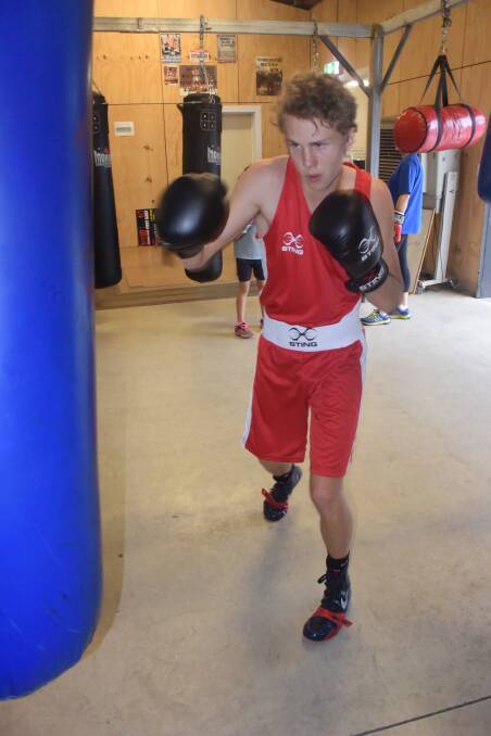 Tully Scanlon is hard at practice at the Hit Factory boxing gym in Golden Square. Picture: KIERAN ILES