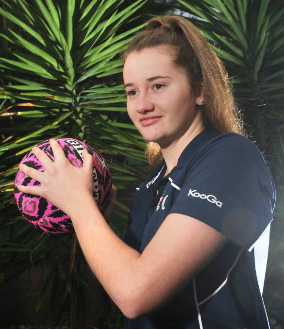 UNFORGETTABLE: Kangaroo Flat's Ruby Barkmeyer reflects on a memorable season of netball, highlighted on her selection in the Australian team at the end of the 15-and-under national netball championships. Picture: NONI HYETT
