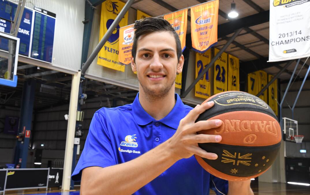 GUN: Tanner Rayner has been in outstanding touch during the Country Basketball League season and leads all Bendigo Braves scorers with 19.29 points per game. Picture: KIERAN ILES