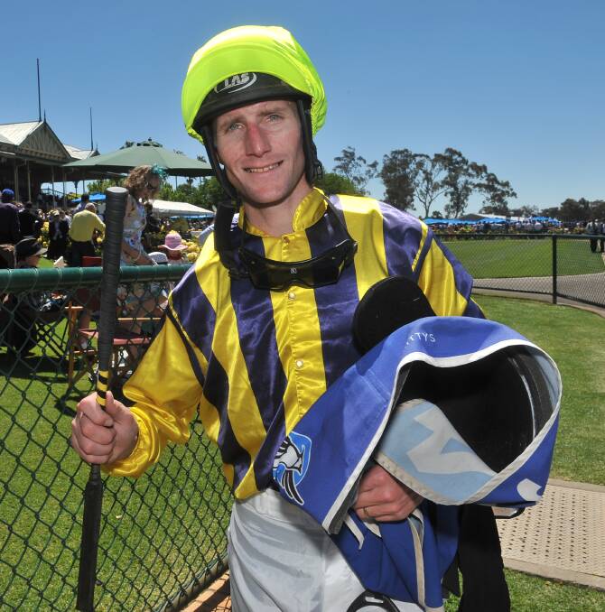 Former Bendigo jockey Brad Rawiller partnered the Bart Cummings-trained Viewed to victory in the 2009 Caulfield Cup. Picture: BRENDAN McCARTHY