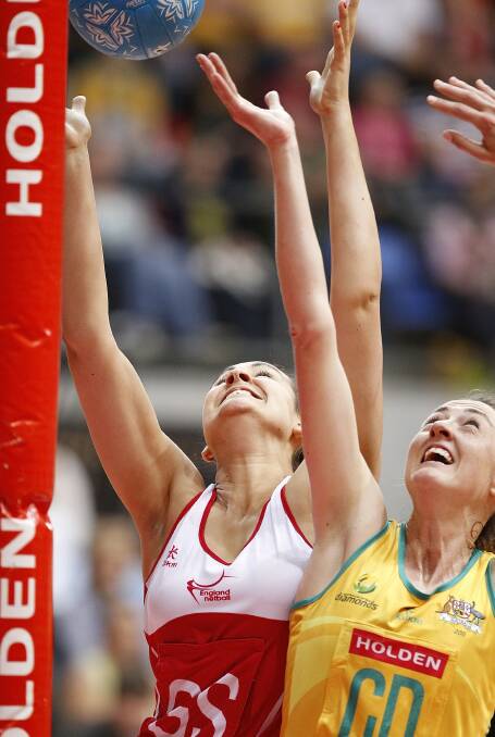 Bec Bulley in action for the Diamonds against England in 2011. Picture: GETTY IMAGES