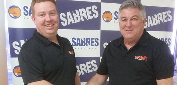 New Sandringham Sabres' coach Jonathan Goodman and director of basketball Brendan Joyce.