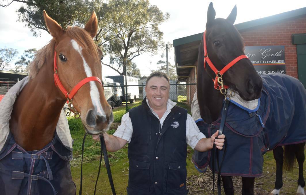 Brian Gentle with Ribbon Of Choice (left) and Rushmore. Picture: KIERAN ILES

