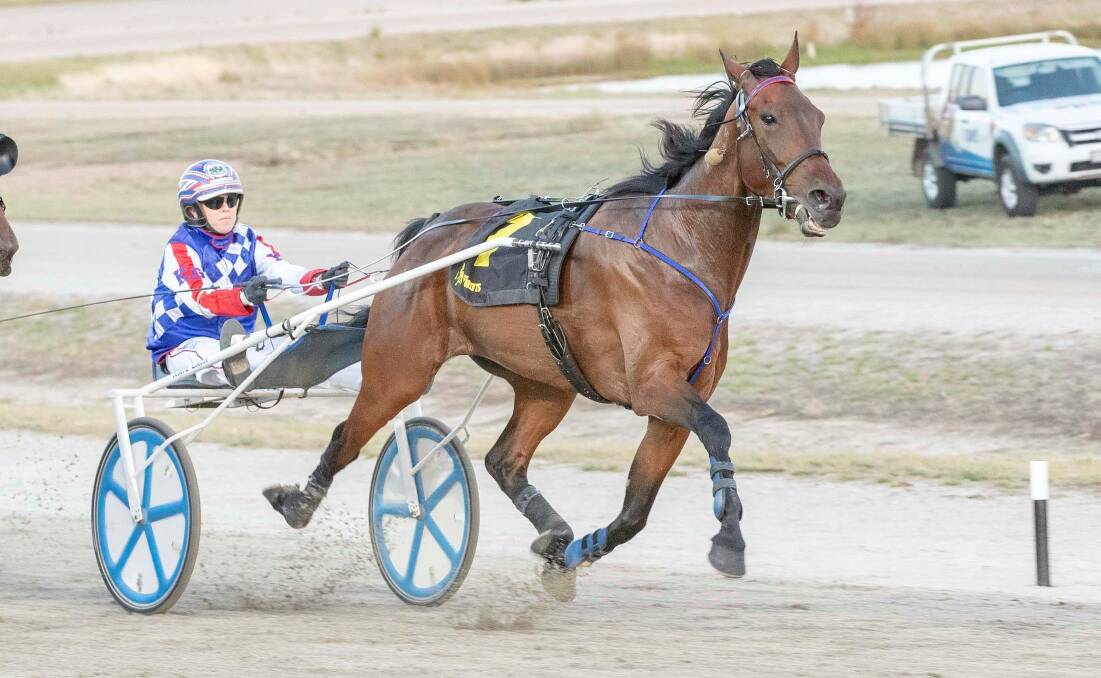 Tornado Valley and Kate Gath storm to victory in the $50,000 Group 1 Maori Mile on Bendigo Pacing Cup night at Lord's Raceway. Picture: STUART McCORMICK
