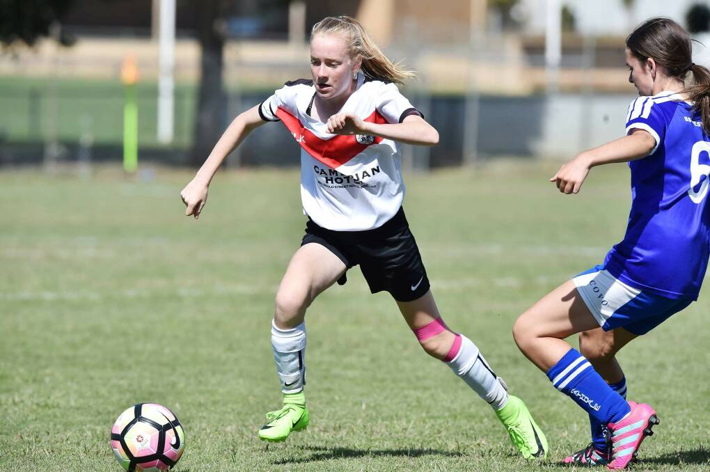 TWO GOALS: Letesha Bawden scored a double for Golden City in a 4-6 loss to Moama-Echuca Border Raiders on Sunday. Picture: File