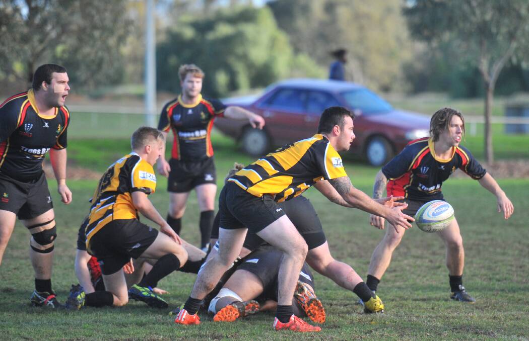 OUTCLASSED: It was a tough day for the Bendigo Fighting Miners in their Victorian Rugby Union clash against Eltham. Picture: LUKE WEST