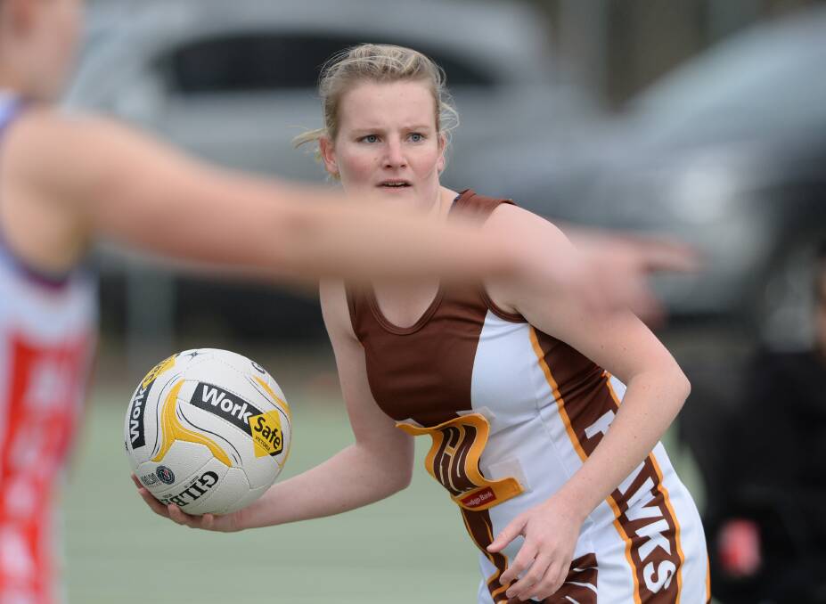 SKILFUL: Huntly has benefited from another strong game from 2017 season recruit Ashlea Jenkyn. The Hawks defeated the Bulldogs 56-37.
