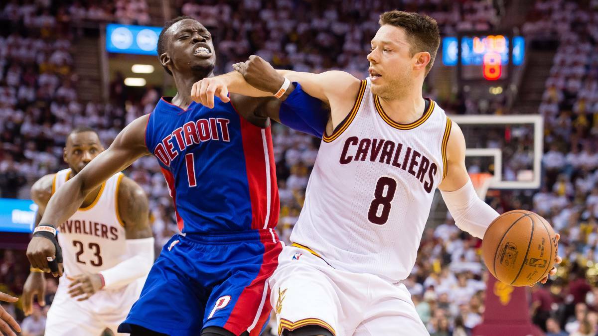 Matthew Dellavedova in action against the Detroit Pistons earlier in the 2015-16 NBA season. Picture: GETTY