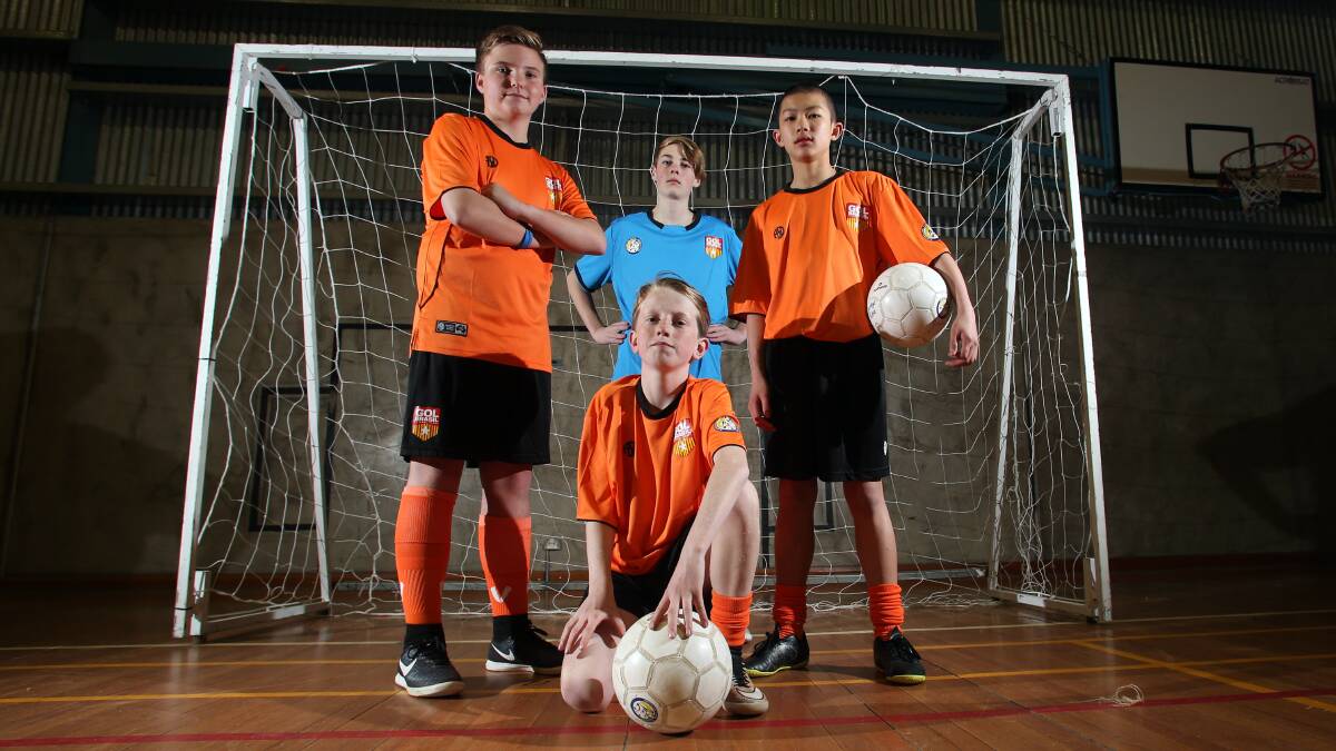Alec Edlin, Kayden Marchant, Riley Tawton and Tommy Leung have headed to China to play futsal. Picture: GLENN DANIELS