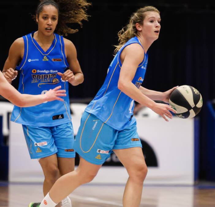 TEAMWORK: Blake Dietrick has been a solid addition for a Bendigo Spirit team that has won its opening two games of the WNBL season. Picture: StTEVEN BLAKE, AKUNA PHOTOGRAPHY