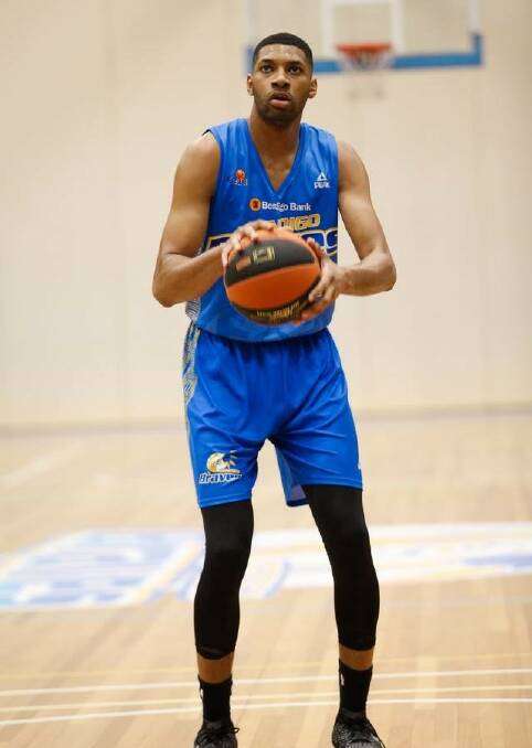 C. J. Aiken led the Braves against the Melbourne Tigers with 24 points. Picture: AKUNA PHOTOGRAPHY