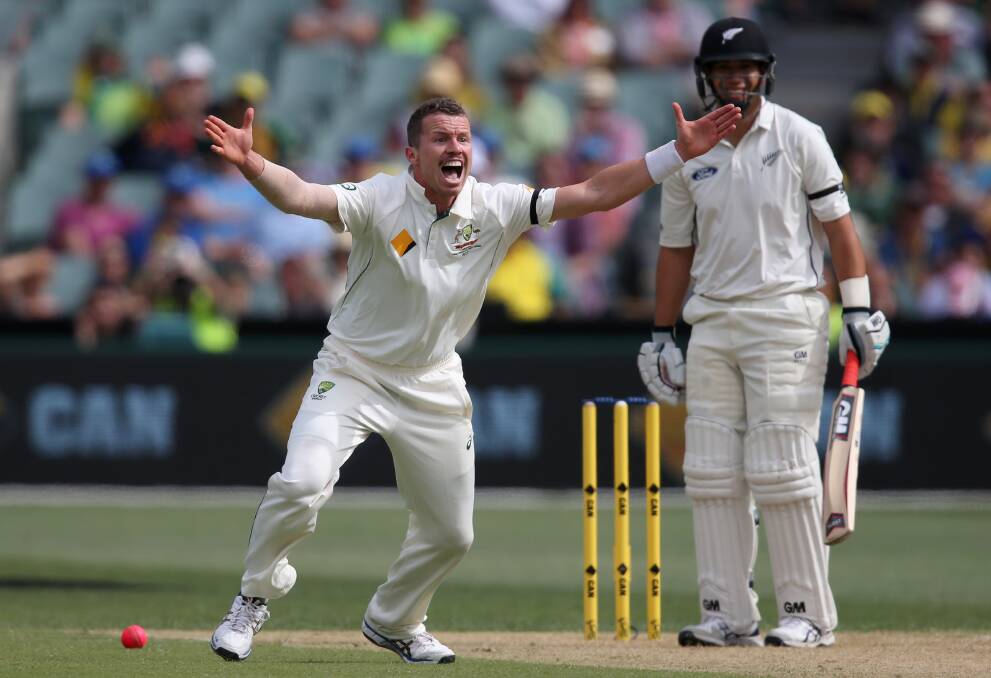 Peter Siddle appeals for an lbw decision against New Zealand's Ross Taylor. PIcture: FAIRFAX