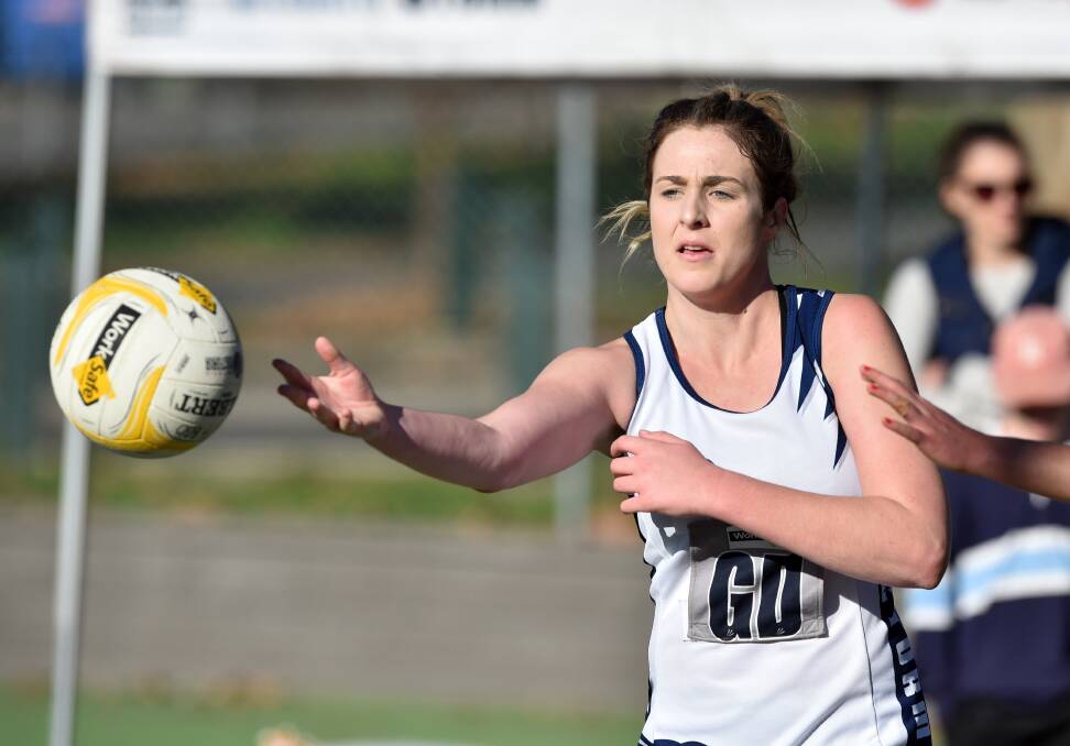 COOL UNDER PRESSURE: Claudia Powell was one of the standouts in defence for Strathfielfdsaye in the Storm's 43-43 draw against fourth-placed Eaglehawk on Saturday.