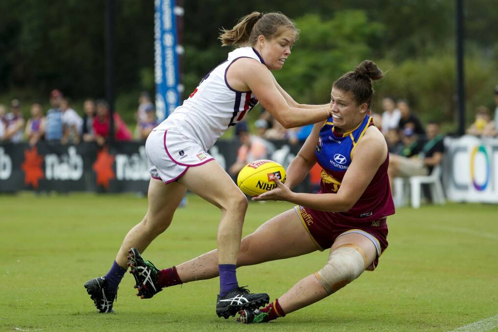 Bella Ayre in action for Brisbane Lions against Fremantle Dockers in round four. Picture: FAIRFAX MEDIA