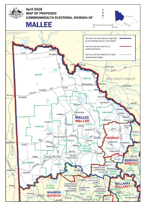 The boundaries of the federal division of Mallee. Source: AEC