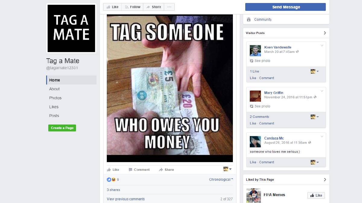 TAG A MATE: A number of Facebook meme pages have derogatory content. 
