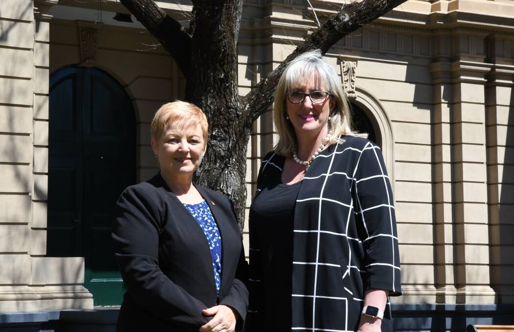 PRESS AHEAD: Bendigo mayor Margaret O'Rourke (right) and deputy mayor Jennifer Alden will focus on securing state government funding for Bendigo projects in the lead up to the state election. 
