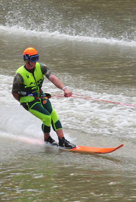 HIGH-OCTANE: Water skier during the Southern 80 at Echuca. PICTURE: LAURA MAKEPEACE.