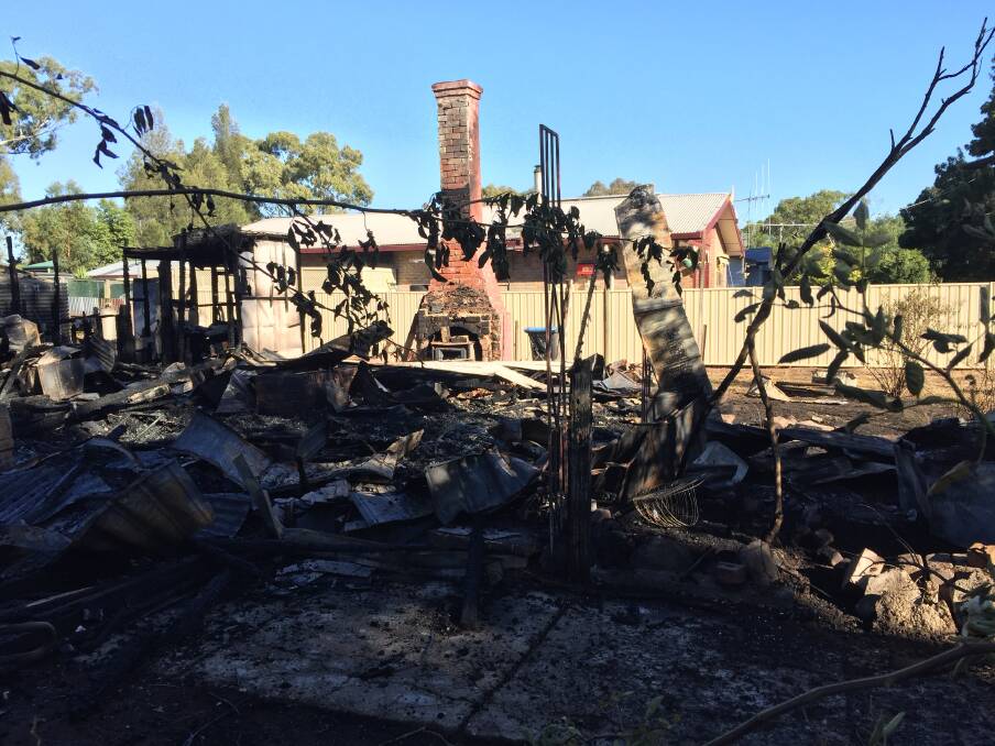 BURNT DOWN: A fire completely destroyed a house in Heathcote on Monday evening. Police are investigating the cause. 