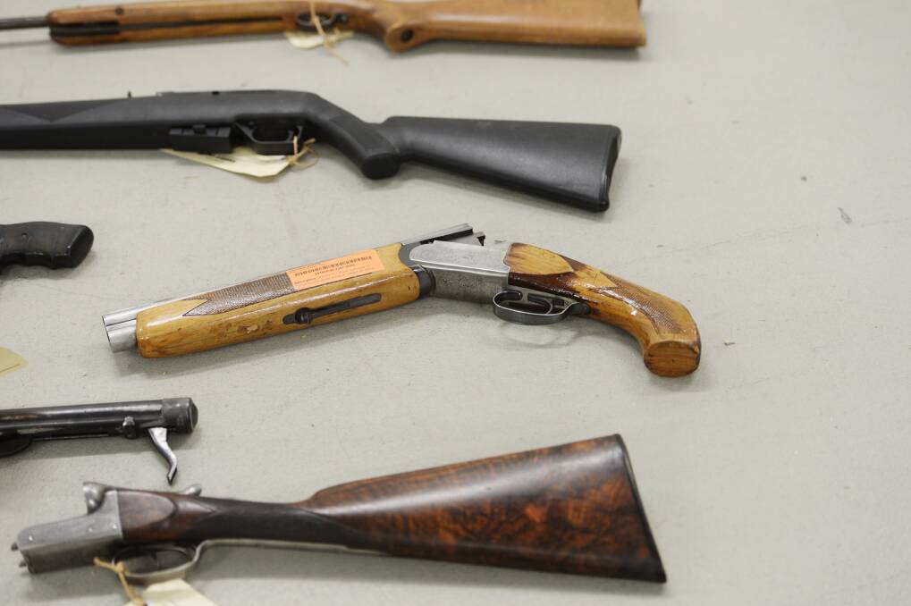 ILLEGAL: Guns seized by police last year. Picture: DARREN HOWE