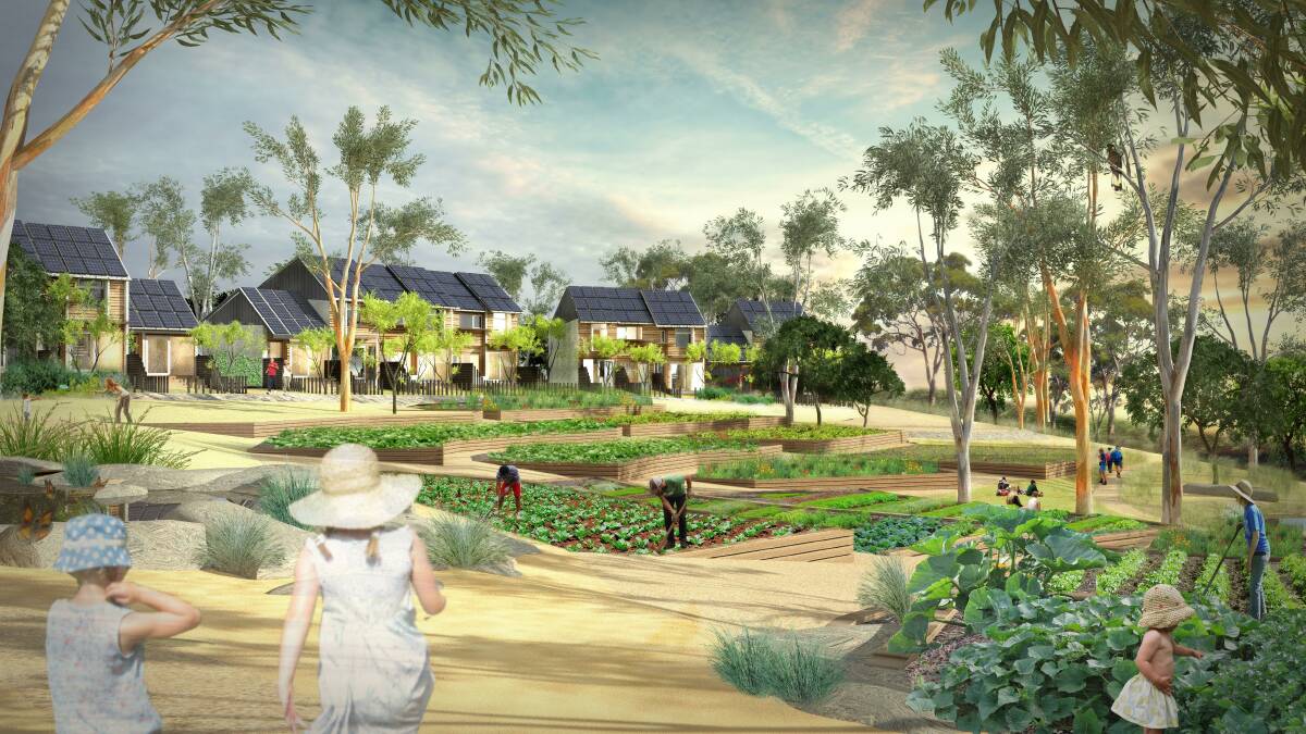 An artist’s impression of The Paddock Eco Village, Castlemaine. Picture: Supplied 