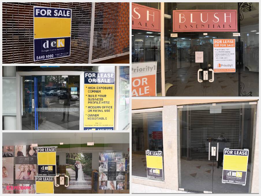 FOR LET: A number of vacant shops line Killians Walk in central Bendigo. 