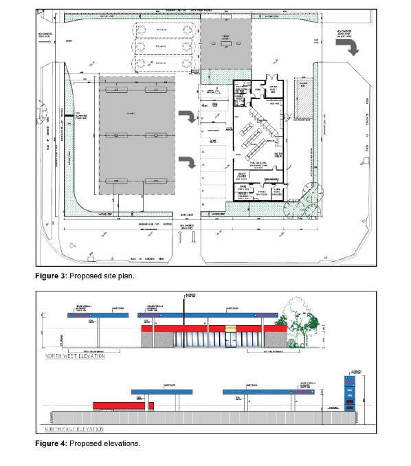 Plans for the proposed service station in Huntly. 