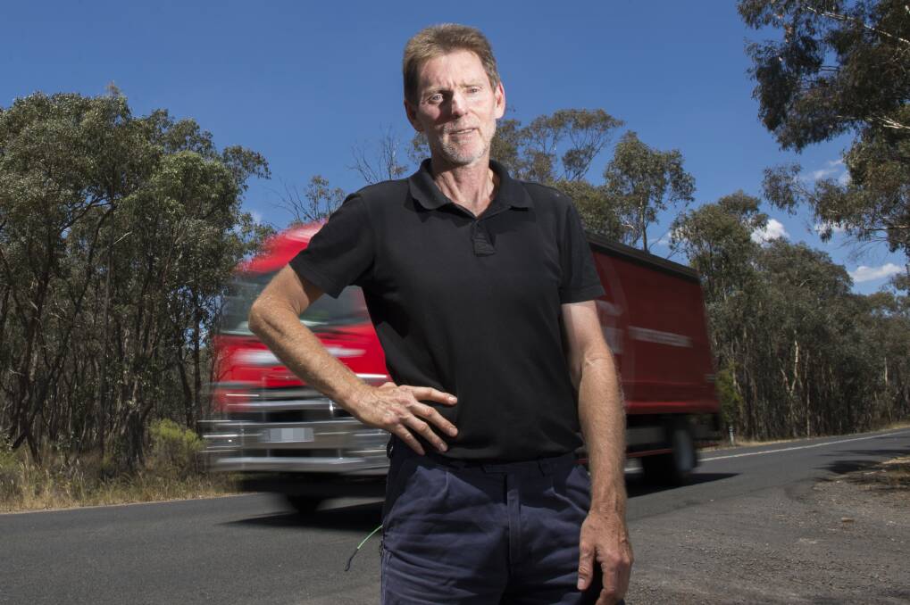 ROAD WOES: Former Bendigo mayor Laurie Whelan has urged the council to improve safety for cyclists on Sedgwick Road by widening the road shoulder. Pictures: DARREN HOWE