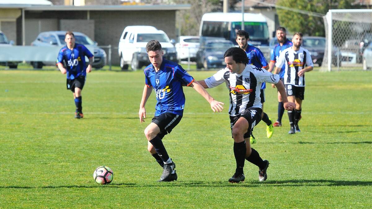 Eaglehawk and Shepparton United played out a hard-fought 1-1 draw in the Bendigo Amateur Soccer league in September. Pictures: ADAM BOURKE