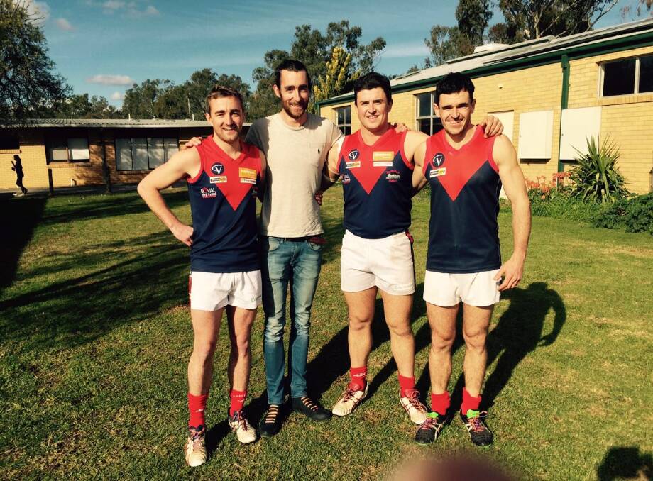 Matt and his family ahead of the game in Wycheproof. Picture: CONTRIBUTED